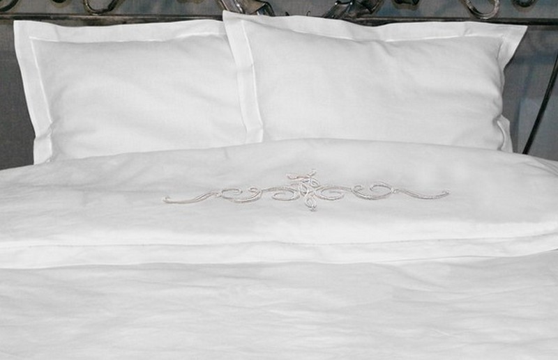 Белое постельное белье лен " винтаж"